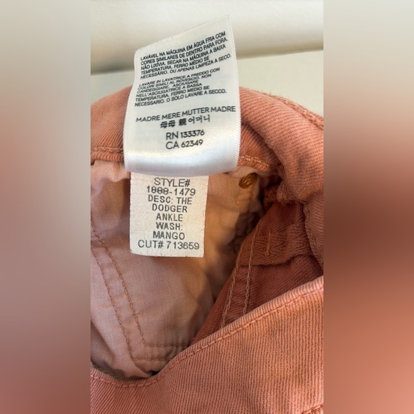 MOTHER The Dodger Ankle Linen-Blend Mango
Straight Leg Jean , sz 25 - Picture 14 of 14